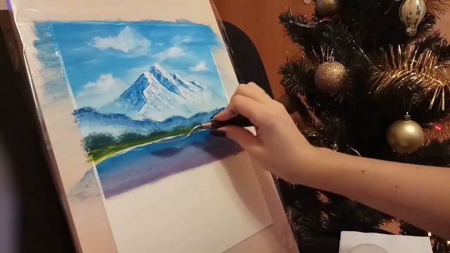 Пейзаж с водопадом гуашью для начинающих смотреть онлайн