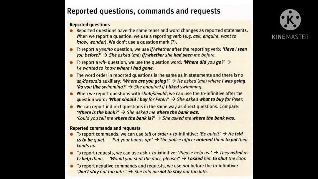 Reported speech (3prep) смотреть онлайн