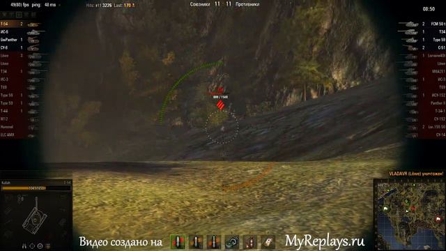 WOT: Фьорды - Т-54 - 6 фрагов - смотреть онлайн