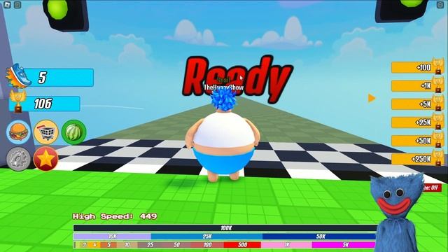 Roblox FAT RACE CLICKER with Huggy Wuggy смотреть онлайн