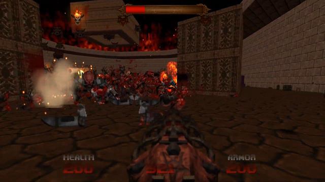 Brutal DOOM 64 Boss fight mother demon rework finish смотреть онлайн