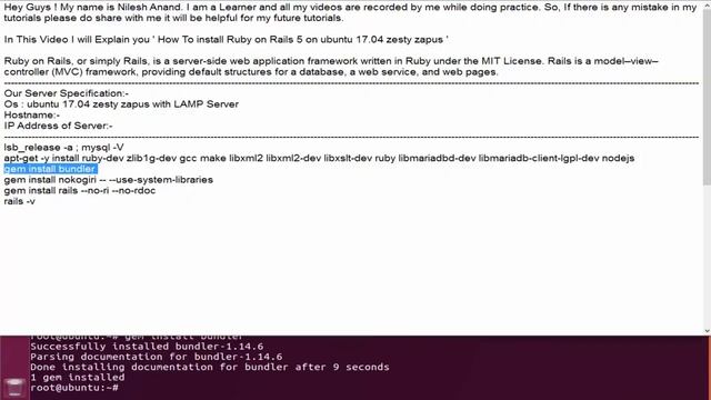 How To install Ruby on Rails 5 on ubuntu 17.04 zesty zapus смотреть онлайн