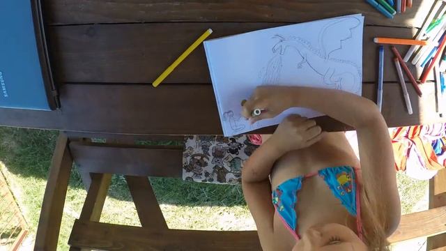 Timelaps Алёна рисует дракона смотреть онлайн