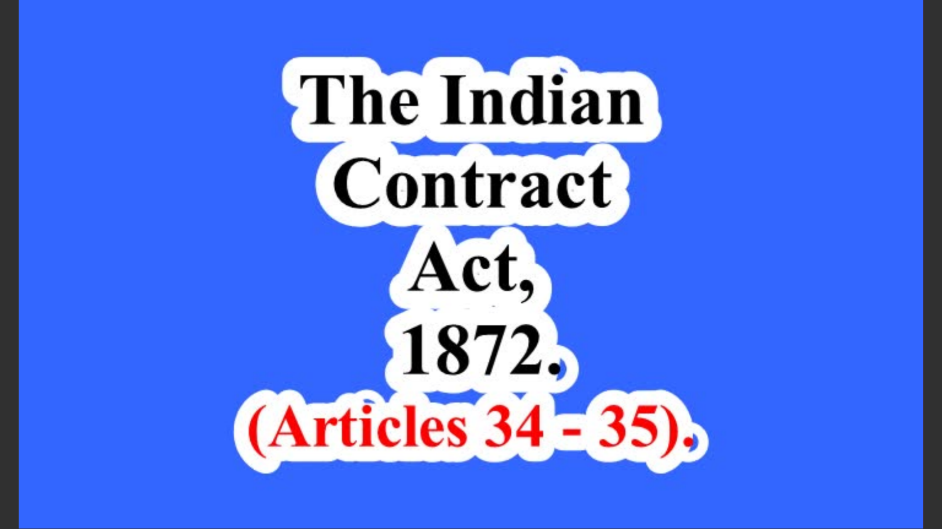 India. The Indian Contract Act, 1872. (Articles 34 – 35).