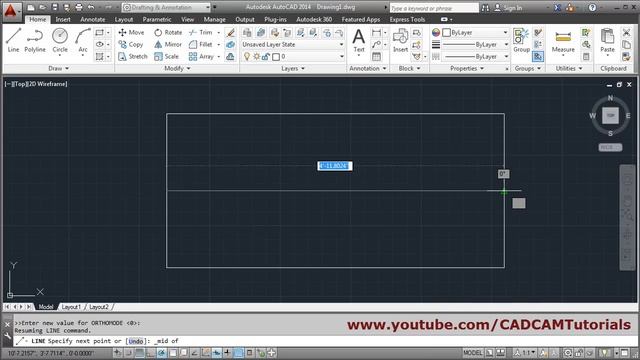AutoCAD Draw Line from Midpoint смотреть онлайн