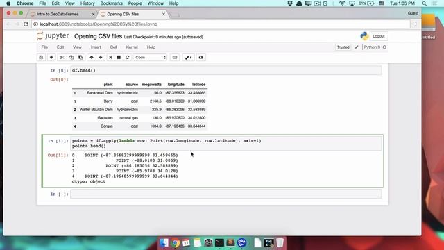 Opening CSV files with geopandas смотреть онлайн