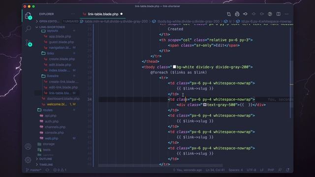 Building the Link Index Table with Livewire & TailwindCSS - Laravel Link Shortener [PART 5] смотреть онлайн