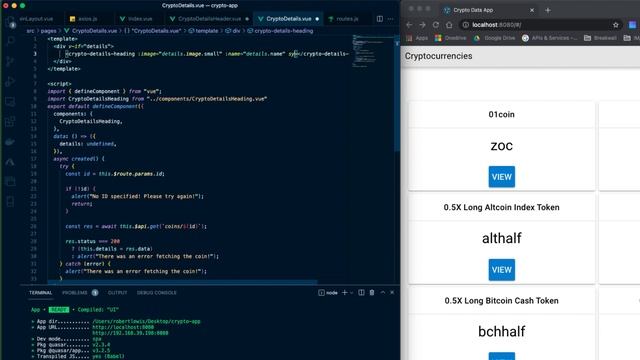 Cryptocurrency Web and Mobile App with Quasar and Vue.js смотреть онлайн