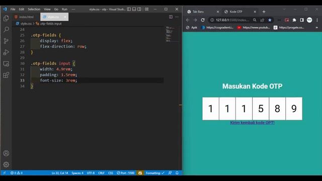 Membuat input kode OTP Autofocus menggunakan HTML CSS dan Javascript | OTP input fields css and htm смотреть онлайн