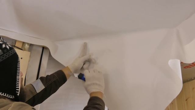 Натяжка тканевого потолка DESCOR / Натяжной потолок своими руками смотреть онлайн