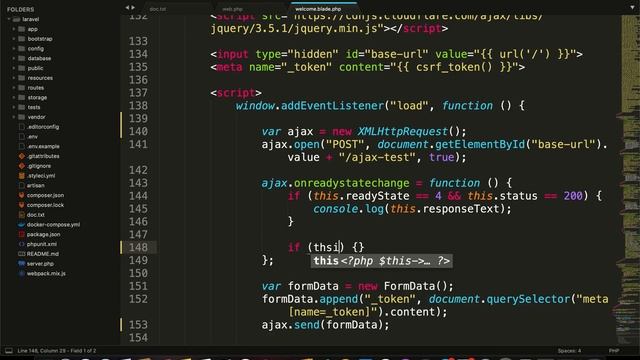 How to view error from AJAX, Javascript - Laravel смотреть онлайн