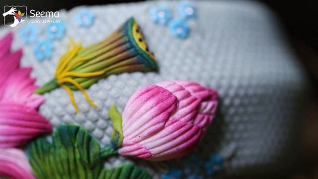 Polymer Clay Bangle Making Tutorial - Lotus Flower Bangle Online Class смотреть онлайн