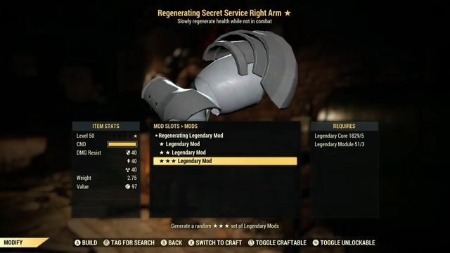 Legendary Crafting Secret Service Arms and Legs Finally, first Rolls - Fallout 76 смотреть онлайн
