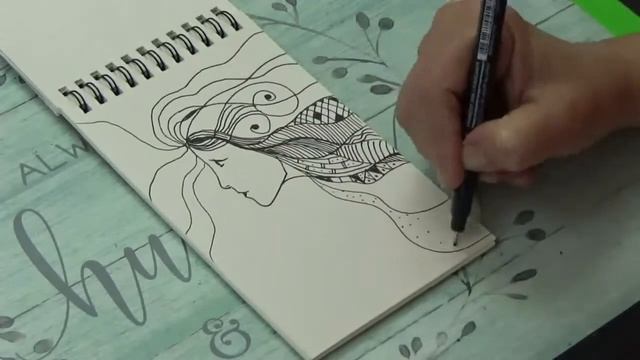 Урок линия и штрих || Рисуем портрет гелевой ручкой смотреть онлайн