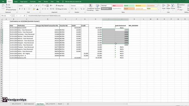 How to prepare Bank Reconciliation Statement in excel || How to prepare BRS in excel || Vanijyavidy смотреть онлайн