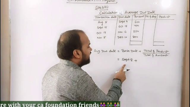 CA Foundation : MTP May 2021 | Question No.3(c) | Average Due Date | icai смотреть онлайн