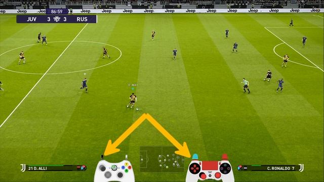eFootball PES 2021: дриблинг, контроль мяча, игра корпусом через кнопку ручного управления. смотреть онлайн