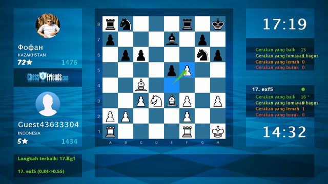 Chess Game Analysis: Guest43633304 - Фофан : 1-0 (By ChessFriends.com) смотреть онлайн