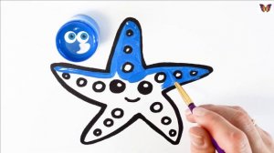 Как нарисовать МОРСКУЮ ЗВЕЗДУ / мультик раскраска МОРСКАЯ ЗВЕЗДА  для детей / Раскраски малышам