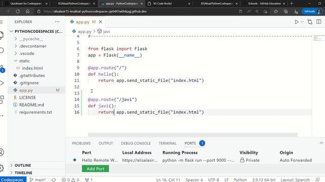 01 GitHub Codespaces. Creación del primer proyecto en Python смотреть онлайн