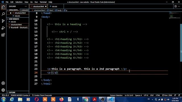 HTML besic tags heading, paragraph, line brake, comment | html tags and attribute | html besics tag смотреть онлайн