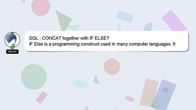 SQL : CONCAT together with IF ELSE? смотреть онлайн