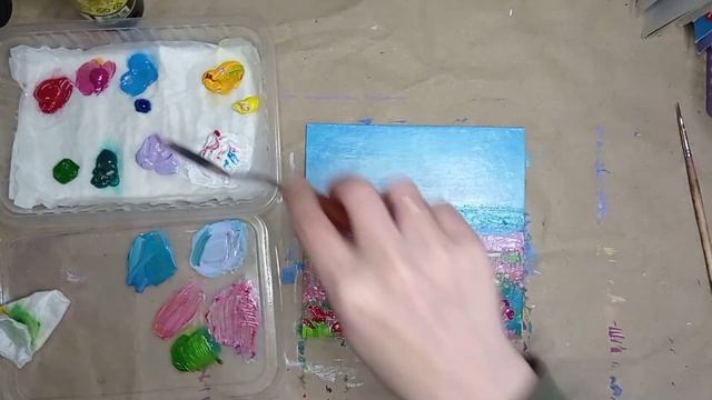 Летний пейзаж | Рисуем акрилом смотреть онлайн