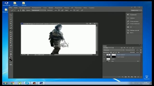 Как сделать эффект распада в фотошопе? Туториал. смотреть онлайн