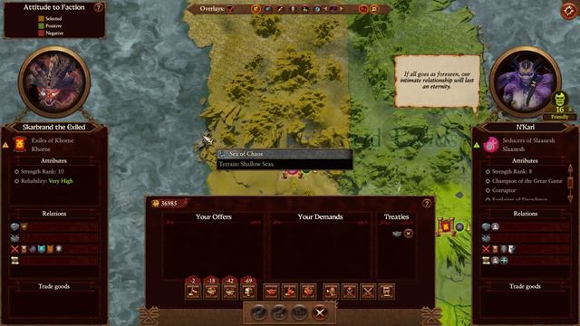 Slaanesh Friendly Diplomacy Lines To Skarbrand - Total War Warhammer 3 смотреть онлайн