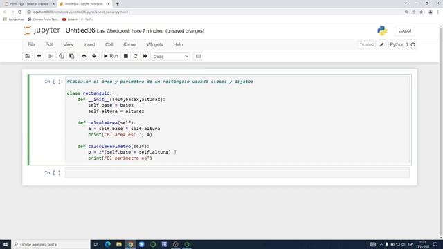 Lenguaje Python 38 - Calcular área y perímetro de un rectángulo (clases y objetos) смотреть онлайн