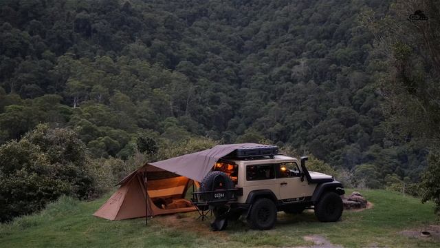 Relaxing SOLO Camping With Rain Forest Mountain Views [ Gloomy Weather, Cosy Shelter, Rain ASMR ]