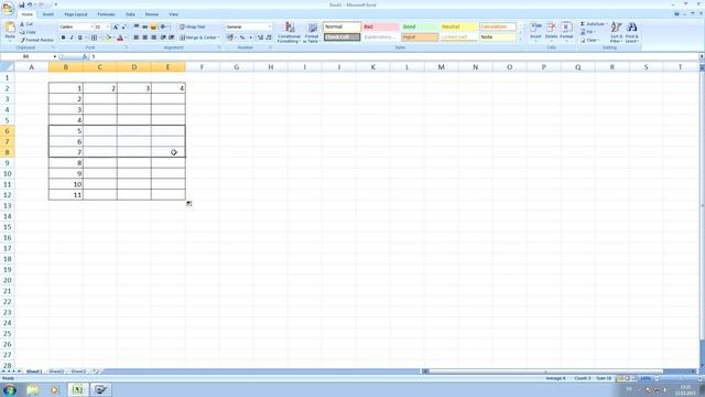 Как добавить строки в Excel 2007? смотреть онлайн