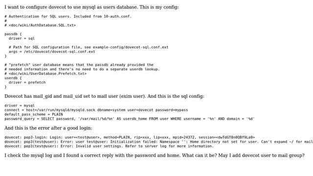 DevOps & SysAdmins: Dovecot error reading mailbox: Can't expand ~/ for mail root смотреть онлайн
