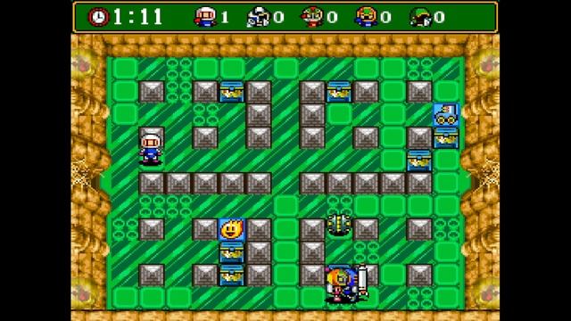 Super Bomberman 4 - Battle Mode - All stages (Password 0520) смотреть онлайн