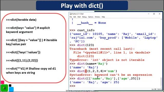 Python Dictionary | dict() | Part 1 | Python 3 Online Course (A to Z ) in Hindi #50 смотреть онлайн
