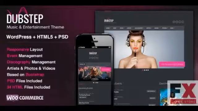 Preview Dubstep - Premium Music WordPress Theme TForest смотреть онлайн