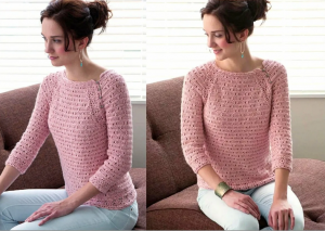 Легкий узор крючком для пуловера - Вязание крючком для начинающих
