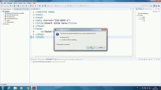 Criação de Projeto Java Web no Eclipse смотреть онлайн