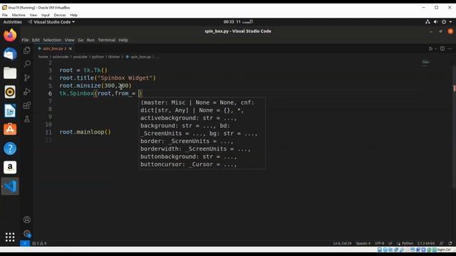 Spinbox Widget Tkinter Python смотреть онлайн