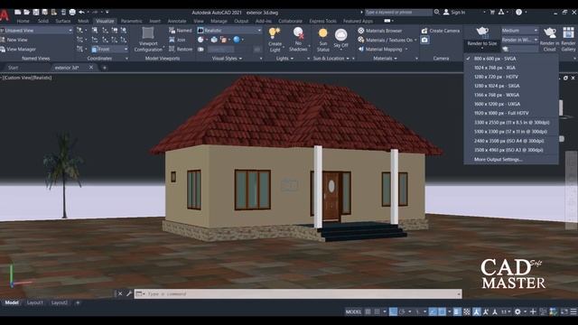 HOW TO RENDER EXTERIOR VIEW IN AUTOCAD смотреть онлайн