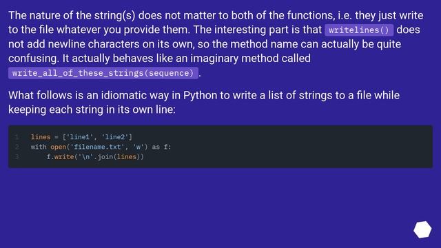 write() versus writelines() and concatenated strings смотреть онлайн