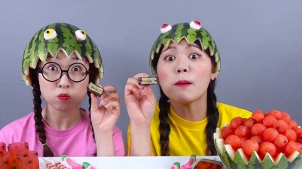 Десерт с арбузным желе Мукбанг ДОНА DONA