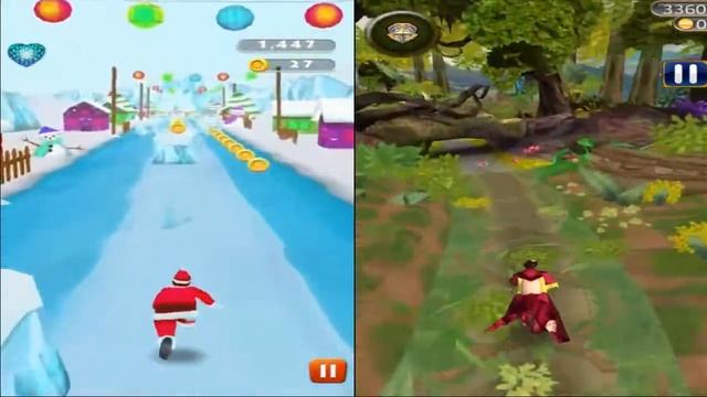Run Santa Run Endless vs Jungle Runner Rush Temple смотреть онлайн