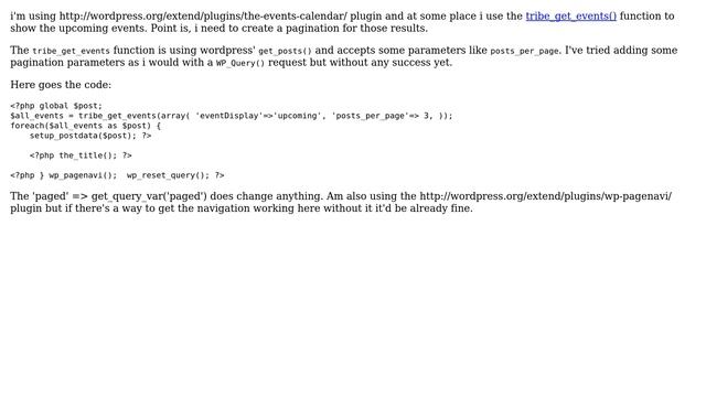 Wordpress: the-events-calendar, pagination with tribe_get_events() смотреть онлайн