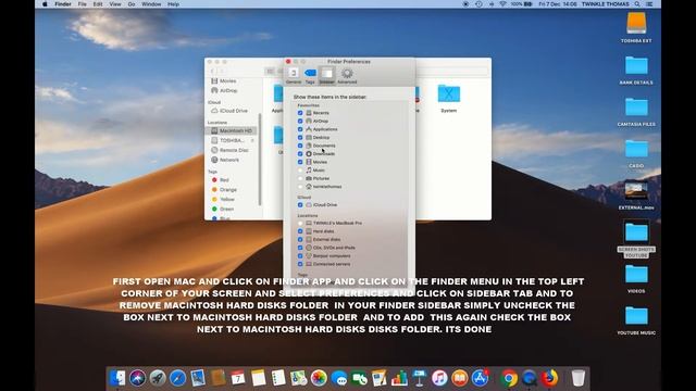 HOW TO REMOVE OR ADD MACINTOSH HARD DISKS FOLDER IN FINDER SIDEBAR IN MAC OS MOJAVE смотреть онлайн
