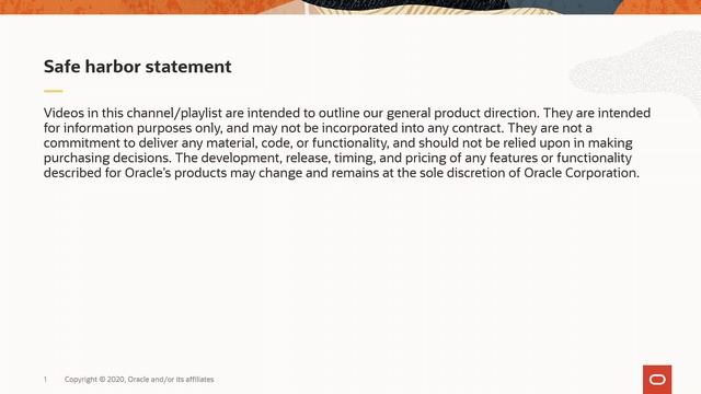 Oracle Safe Harbor Statement смотреть онлайн