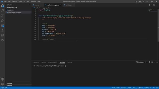 Python logging, custom logger with color and format смотреть онлайн