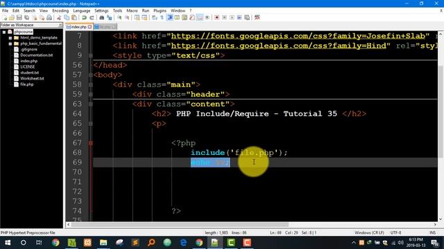 35 PHP Basic Fundamental Tutorial Include, Require смотреть онлайн