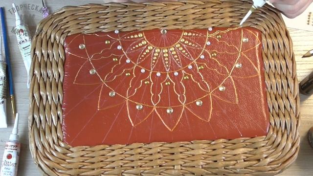 Сундучок из газетных трубочек Точечная роспись/Spot painting wicker chest смотреть онлайн