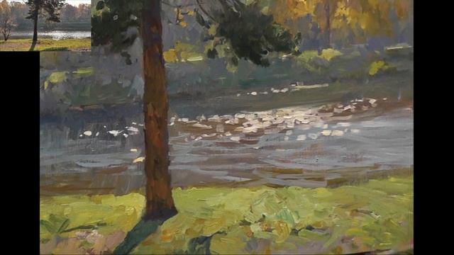 Азбука рисования. Осень пленэр. "Сосна и пруд", Часть 2. смотреть онлайн